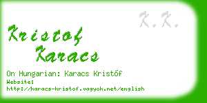 kristof karacs business card