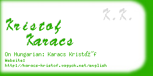 kristof karacs business card